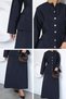 Trend style front snap jacket elastic hem hijab two-piece set - 5