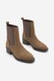 Women's Casual Heeled Boots with Elastic Side Straps, Tunles Tobacco Brown Suede - 4