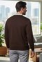 Men's Polo Collar Half Buttoned Color-Blocked Knit Sweater - 2