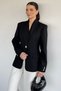 Women's Button Detailed Double-Breasted Collar Blazer Jacket - 3