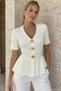 Gülseli Women's Short-Sleeved Knit Jacket - 2
