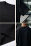 Men's Zigzag Patterned Crew Neck T-Shirt - 4
