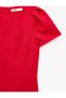 Crew Neck Short Balloon-Sleeve Mini Dress with Stitch Detail - 7