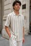Men's Striped Short Sleeve Shirt - 5