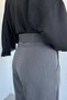 Pleated Belt Accessory Hijab Fabric Pants - 4