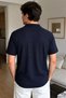 Polo Collar Self-Patterned Men's T-Shirt - 3