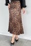 Women's Leopard Patterned Satin Skirt - 2