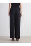 LCWAIKIKI Classic Black armure fabric straight-leg loose & wide-leg women's pants, with the ALITA CITY Touch - 5