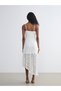 Trendy Picks from Kübra Butik: U-Neck, Spaghetti-Strap Lace Dress with Yoke Detail and Tulle Trim - 5