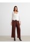 Trendy Picks from Kübra Butik: Textured Women's Pants with a Waist Cord - 2