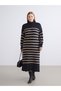 Peak New Season Stand Collar Striped Knitwear Dress - 2