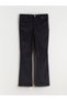 LCW Modest Navy Velvet Straight-Leg & Slim-Fit Flared Women's Pants, Featuring the ALITA CITY Touch - 3