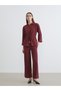 Women's Textured Wide-Leg Pants with a Waistband - 2