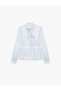 X Selected by Melis Ağazat - Long Sleeve Stand Collar Ruffled Peplum Blouse - 6