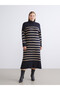 Peak New Season Stand Collar Striped Knitwear Dress - 6