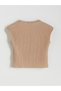 Trendy Picks from Kübra Butik: Solid-Color Textured Blouse with a Stand-Up Collar with Yoke Detail - 7