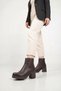 ZRİN-3022 Premium Waterproof Coffee-Colored Women's Boots with Zipper and Thick Heel (6 cm)