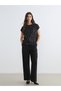 LCWAIKIKI Classic Black Double-Layer Fabric Plain Loose & Wide-Leg Women's Pants, Featuring the ALITA CITY Touch