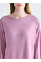 LCW Grace Pink Solid Standard & Regular Long-Sleeve Women's T-Shirt, with the ALITA CITY Touch - 3