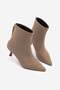 Women's Pointed Toe, Slim-Leg, High-Heeled, Zip-Up Boots in Derlis Taupe Color Suede - 6