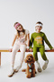 Girl's Ecru Fast Cat Short Sleeve 2-Piece Pajama Set