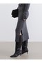 Trendy Picks from Kübra Butik: Loose-Fitting, Collared, Belted Knit Dress with Yoke Detail - 5