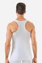 Premium Men's Cotton Rambo Athletic Tank Top, White, 3-Pack, Casual, Stretchy - 4