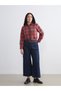 High-Quality Pieces from Çelebi Store: Plus-Size Checked Embroidered Women's Flannel Shirt - 3