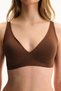 Non-Stain Brown 24-Hour Cotton Decolletage Bra with Removable Pads - 2