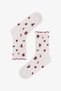 2 Pairs of Stitch-Free Cotton Socks with Ruffle Detail and a Floral Print - 3
