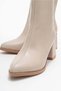 Plain Stitched Zippered Women's Heeled Boots Ten Skin - 4
