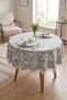 Round Tablecloth with Daisy Pattern, Stain Resistant, Wipeable, Lace-Edged Decorative Tablecloth, Waterproof—For Kitchen, Living Room, Balcony, and Garden - 4