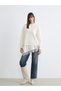 LCW Vision Beige Oversized Women's Thick Sweatshirt with Lace Details, Featuring the ALITA CITY Touch - 4