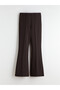 LCW Vision Brown Women's Pants with Elasticated Hem and Flared Legs, Featuring the ALITA CITY Touch - 5