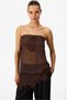 Brown Jasmine Chiffon Lace Nightgown - 5