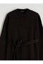 Trendy Picks from Kübra Butik: Off-the-Shoulder, Collared, Belted Knit Dress with Yoke Detail - 7
