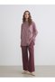 LCW Modest Plum Solid Loose & Oversized Wide-Leg Women's Pants, Featuring the ALITA CITY Touch