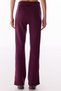Burgundy Silky Touch Flare Pants with Detailed Cuffs - 3
