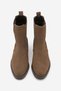 Women's Casual Heeled Boots with Elastic Side Straps by Espato in Light Brown Suede - 7