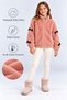 Girls' Plush, Heat-Retaining, With Bow Detail, Transitional Winter Cardigan Ak4180 - 2