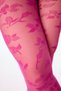 Pink and Purple Sheer Floral Pantyhose - 2