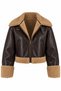 Brown Faux Leather Short Coat