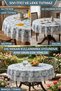 Round Tablecloth with Daisy Pattern, Stain Resistant, Wipeable, Lace-Edged Decorative Tablecloth, Waterproof—For Kitchen, Living Room, Balcony, and Garden - 3