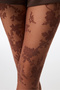 Coffee Elegant Rose pantyhose - 3