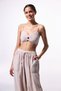 Stone Color Kio Muslin Muslin V-Neck Crop Top Top - 3