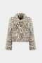 Premium Leopard Pattern Peter Pan Collar Faux Fur Women's Jacket