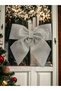 New Year's Decoration: Eva Silver Bow with Bow Detail—Small New Year's Decoration, 20 cm—For Christmas Trees, Doors, and Walls - 4