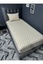 Single Cotton Elastic Sheet Set 100x200 Beige Chain - 7