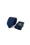 Navy Blue Paisley Pattern Classic Tie with Handkerchief Kk13123 - 6