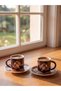 Floral print porcelain coffee cup set for two, 115 ml - 2